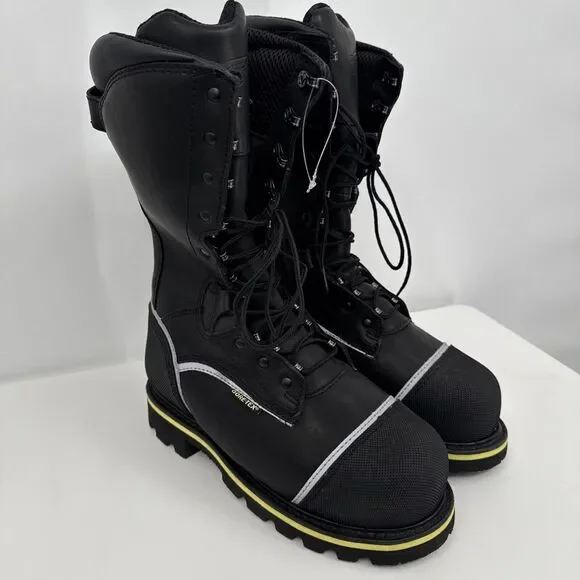 Red Wing 4495 Goretex 12 Black Leather Work Safety Toe‎ Boots Men's 7.5 E2 Wide